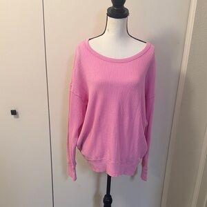SO Women's Light Pink Crew Neck Sweater